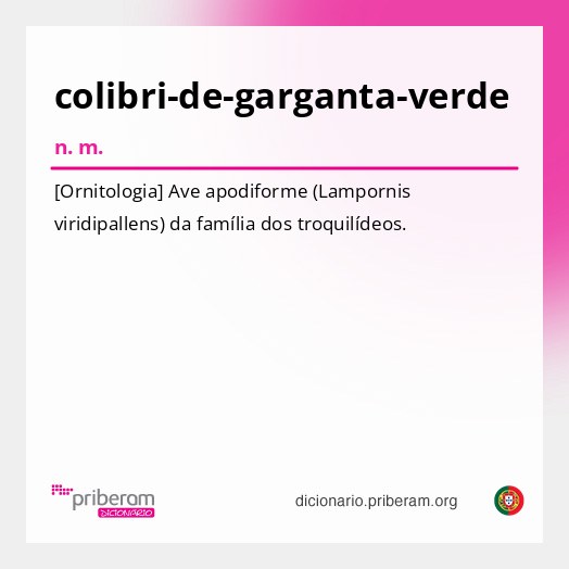 Significado de colibri-de-garganta-verde