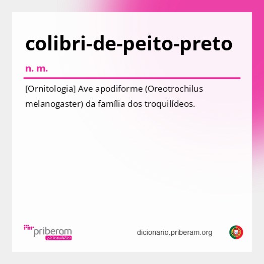 Significado de colibri-de-peito-preto
