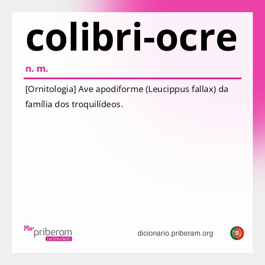 Significado de colibri-ocre