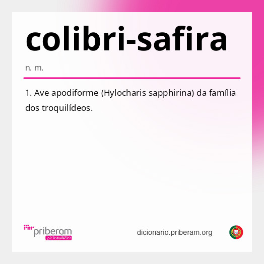 Significado de colibri-safira