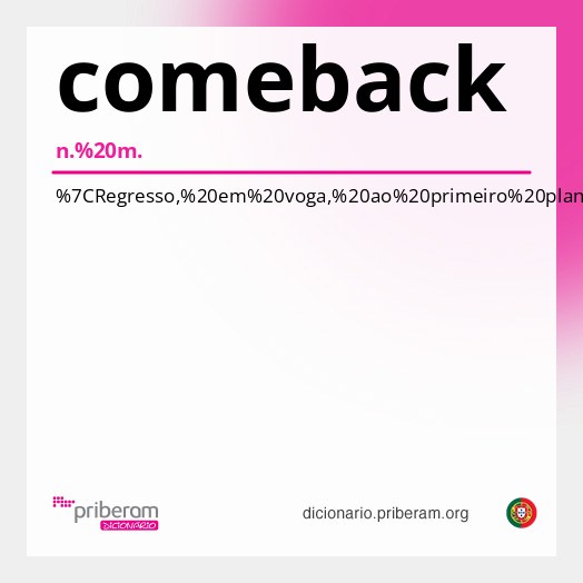 Significado de comeback