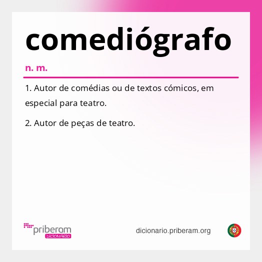 Significado de comediógrafo