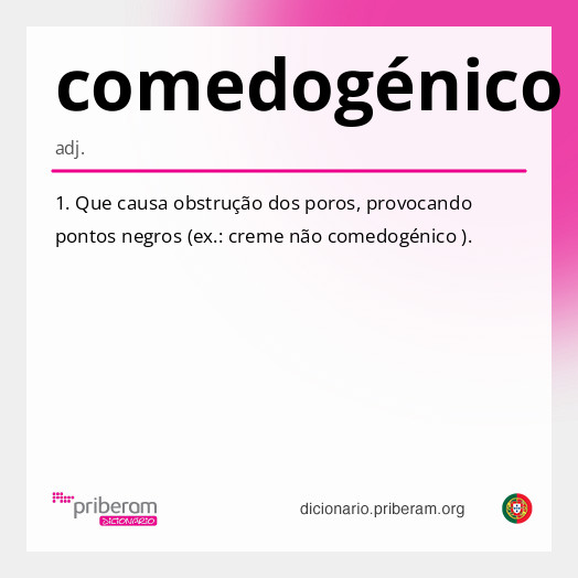 Significado de comedogénico