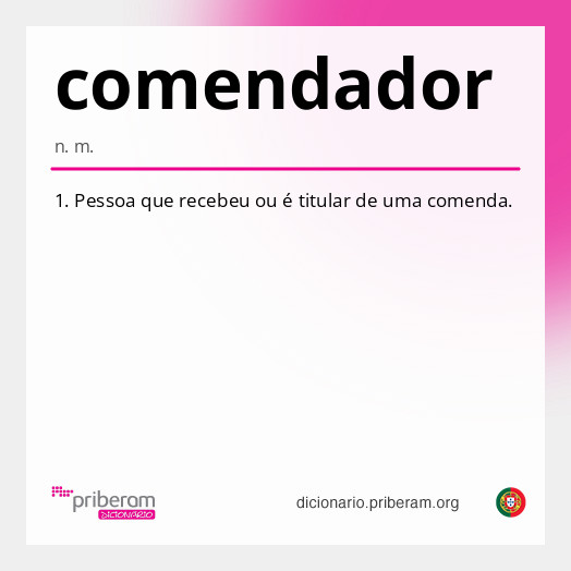 Significado de comendador
