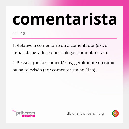 Significado de comentarista