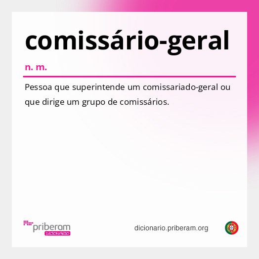 Significado de comissário-geral