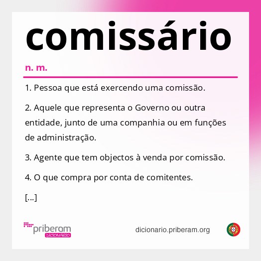 Significado de comissário