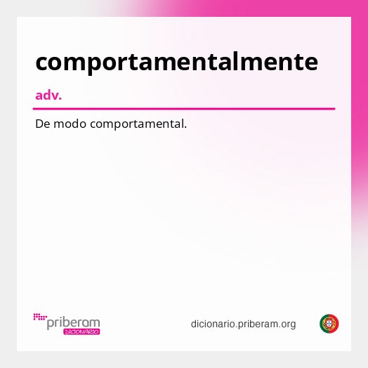 Significado de comportamentalmente