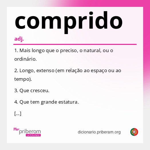 Significado de comprido