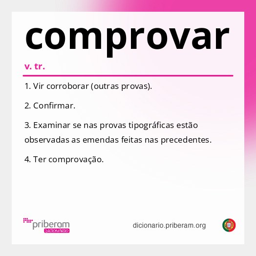 Significado de comprovar