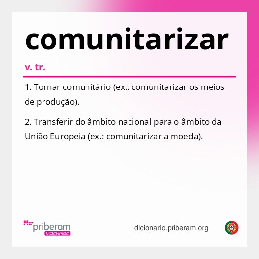 Significado de comunitarizar