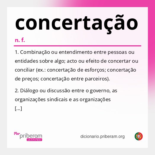 Significado de concertação