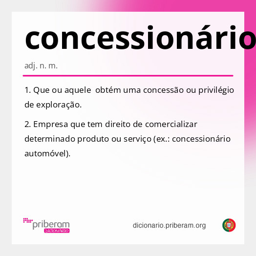Significado de concessionário
