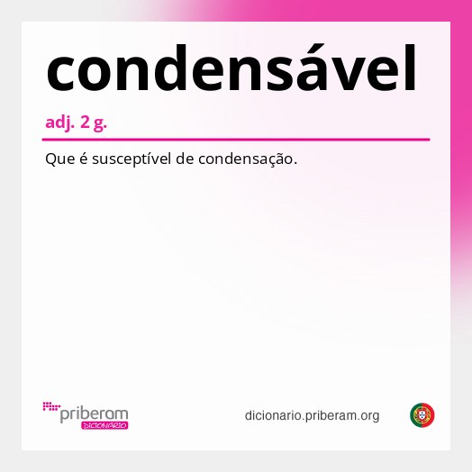 Significado de condensável
