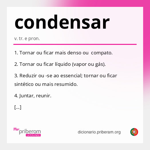 Significado de condensar