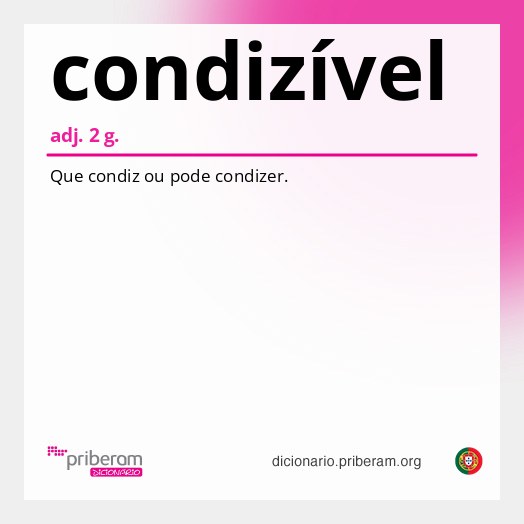 Significado de condizível
