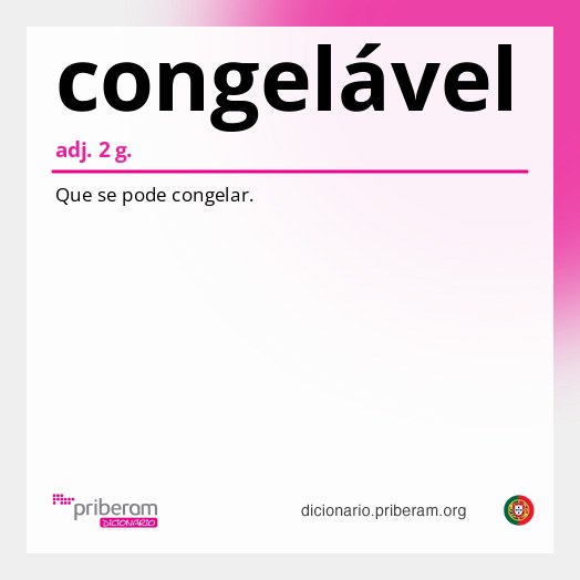 Significado de congelável