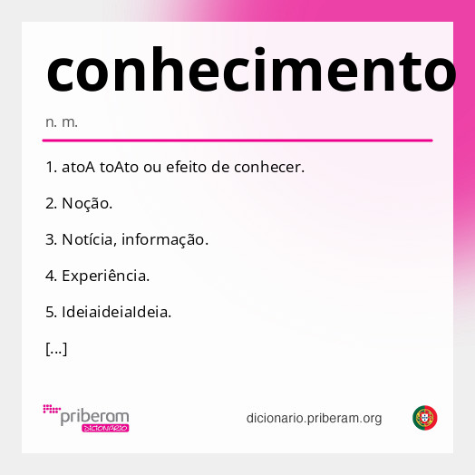 Significado de conhecimento