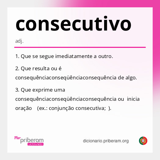 Significado de consecutivo