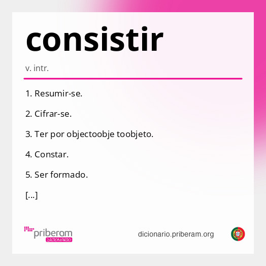 Significado de consistir