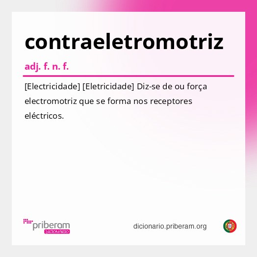 Significado de contraeletromotriz