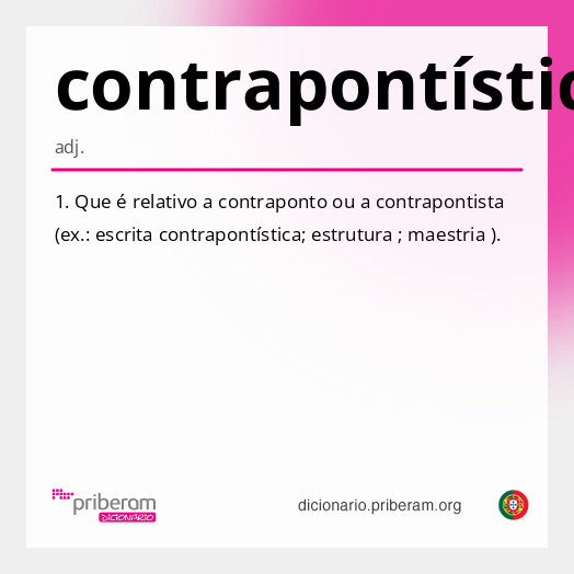 Significado de contrapontístico