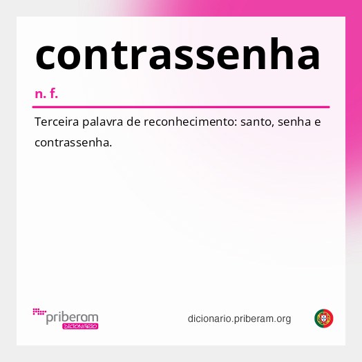 Significado de contrassenha