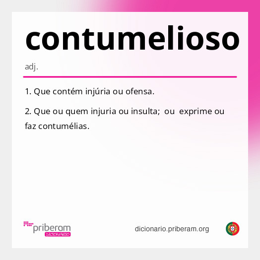 Significado de contumelioso