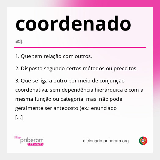 Significado de coordenado