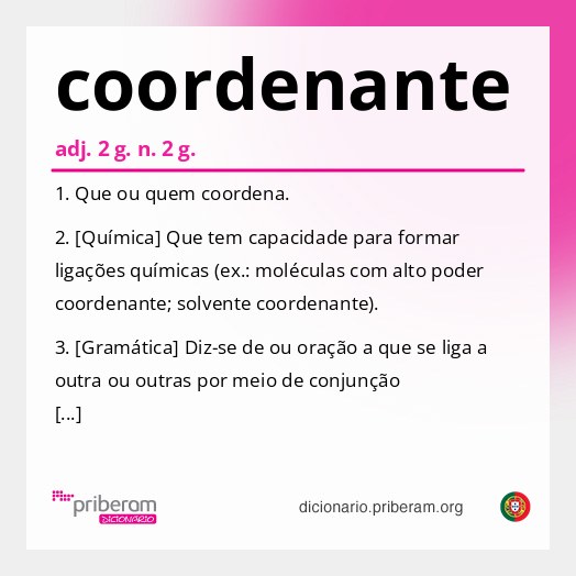 Significado de coordenante