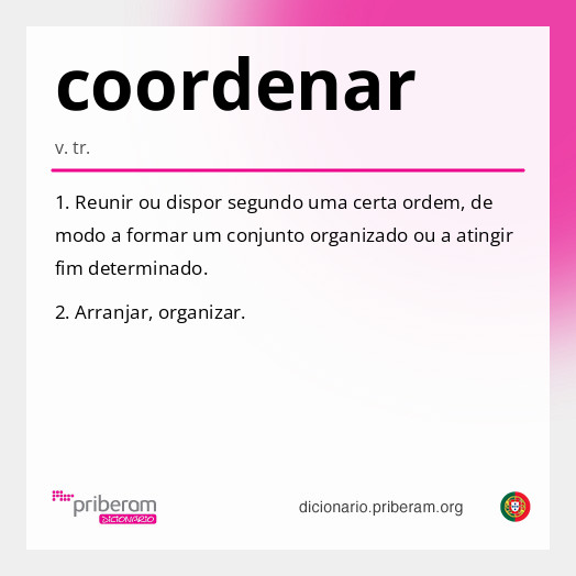 Significado de coordenar