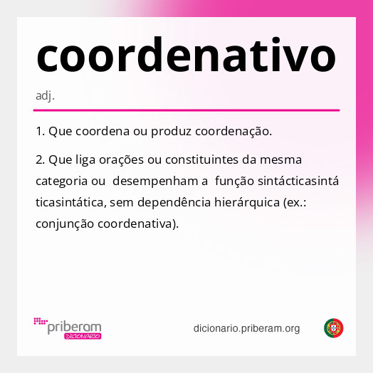Significado de coordenativo