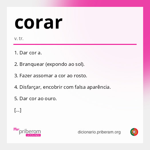 Significado de corar