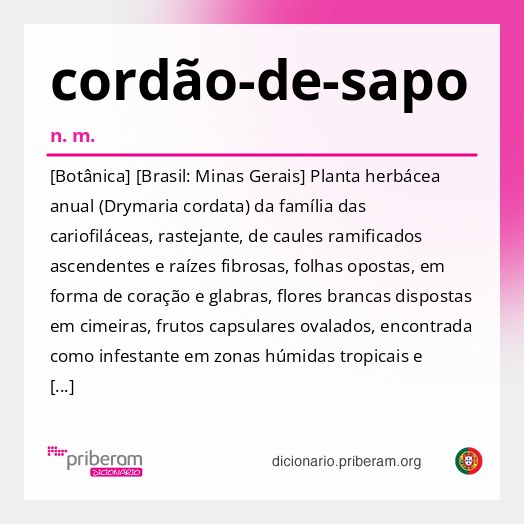 Significado de cordão-de-sapo