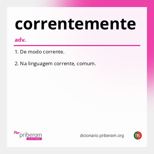 Significado de correntemente