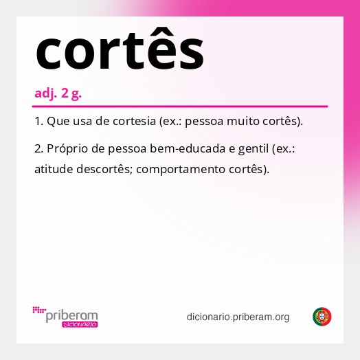Significado de cortês