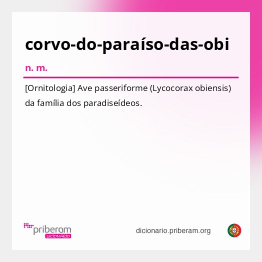 Significado de corvo-do-paraíso-das-obi