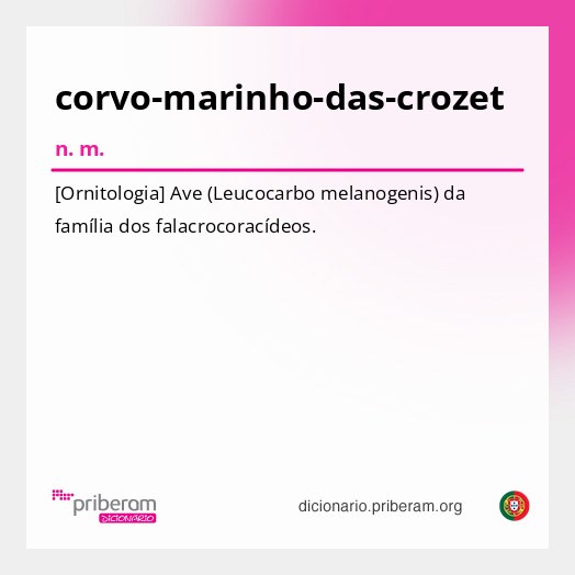 Significado de corvo-marinho-das-crozet