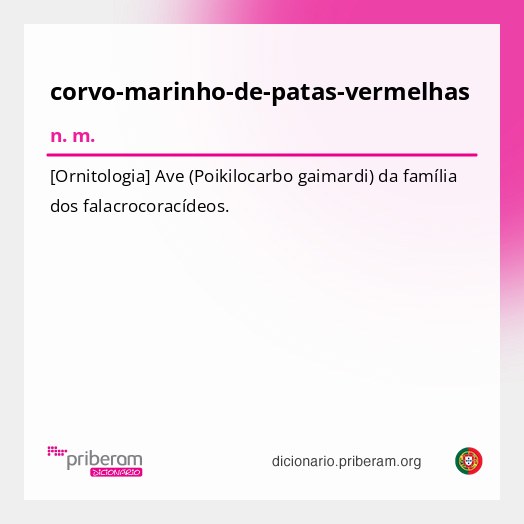 Significado de corvo-marinho-de-patas-vermelhas