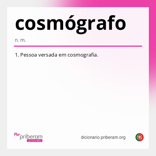 Significado de cosmógrafo