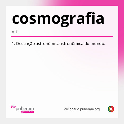 Significado de cosmografia
