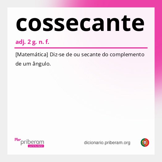 Significado de cossecante