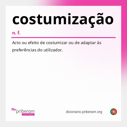 Significado de costumização