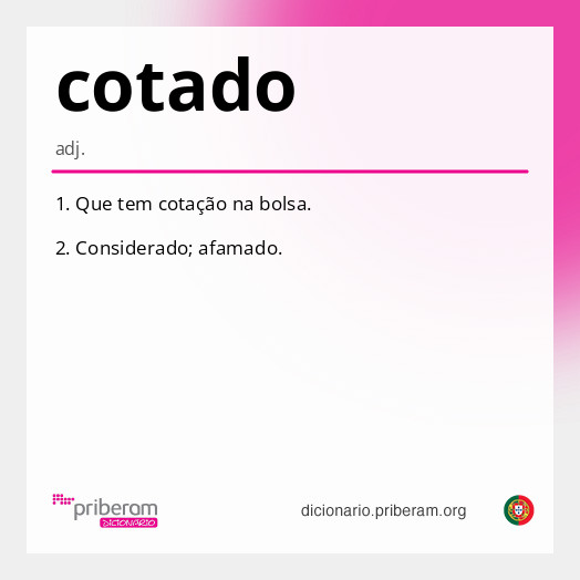 Significado de cotado