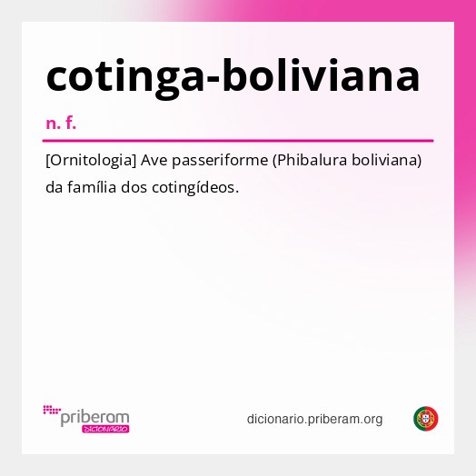 Significado de cotinga-boliviana