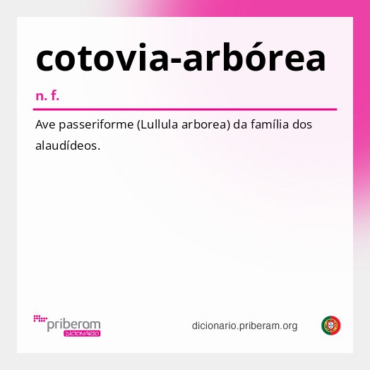 Significado de cotovia-arbórea