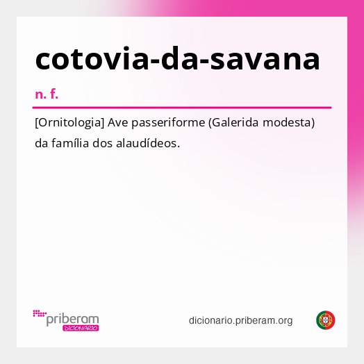 Significado de cotovia-da-savana