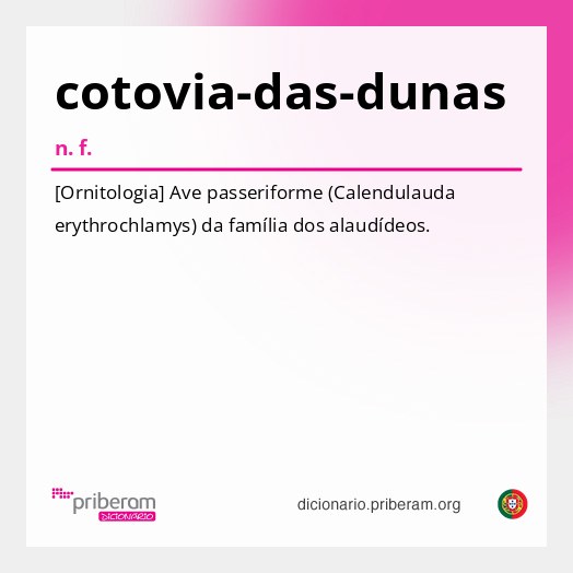 Significado de cotovia-das-dunas
