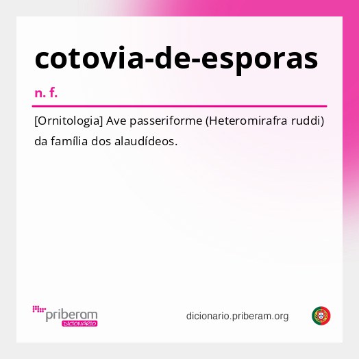 Significado de cotovia-de-esporas