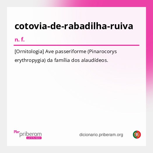 Significado de cotovia-de-rabadilha-ruiva
